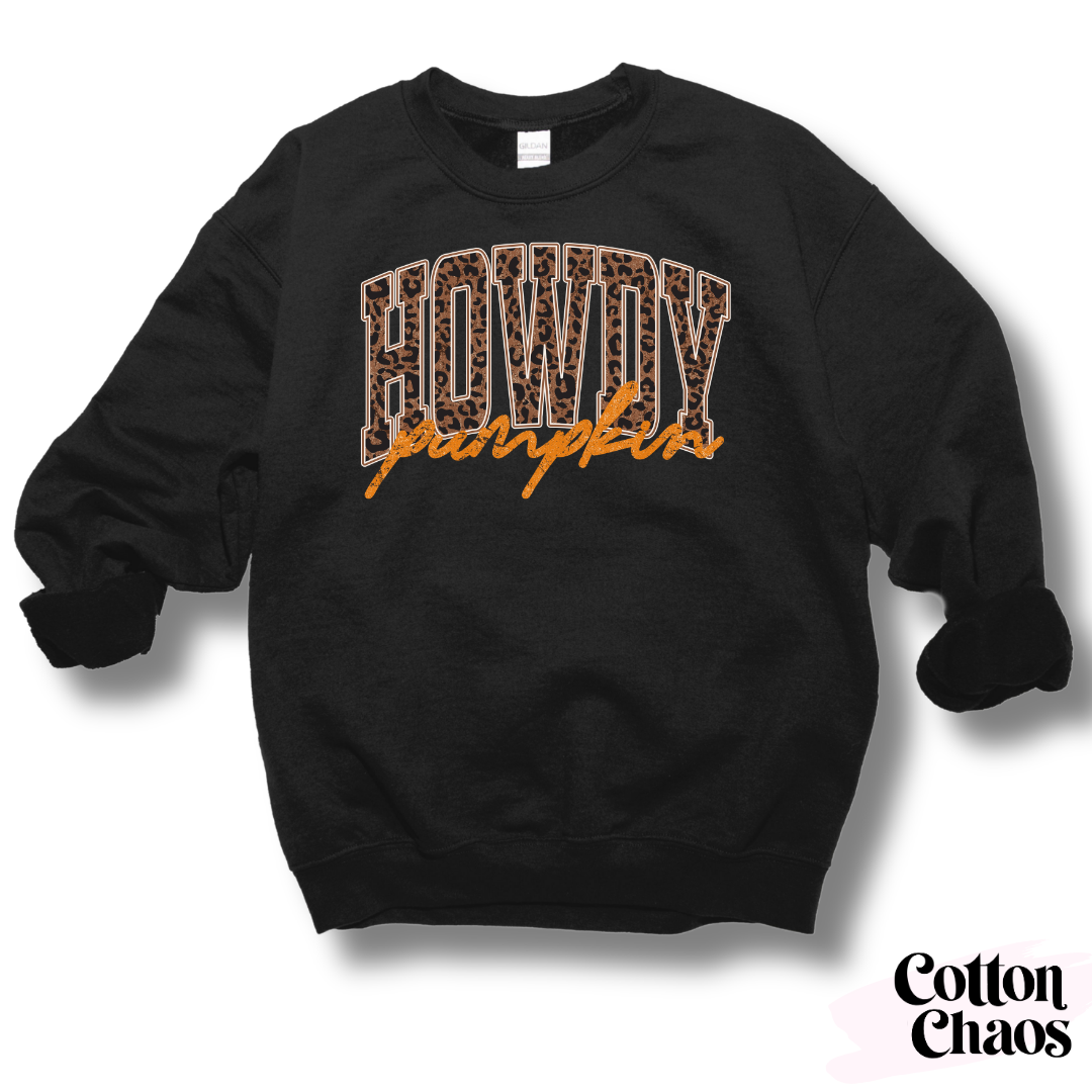 Howdy Pumpkin Leopard Sweatshirt