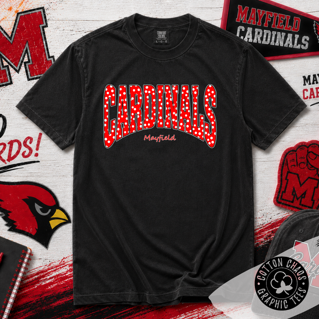 Comfort Colors Cardinals Polka Dot Tee | Youth & Adult