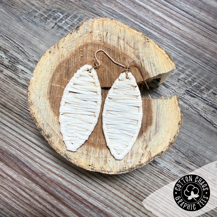 Cream Raffia Earrings