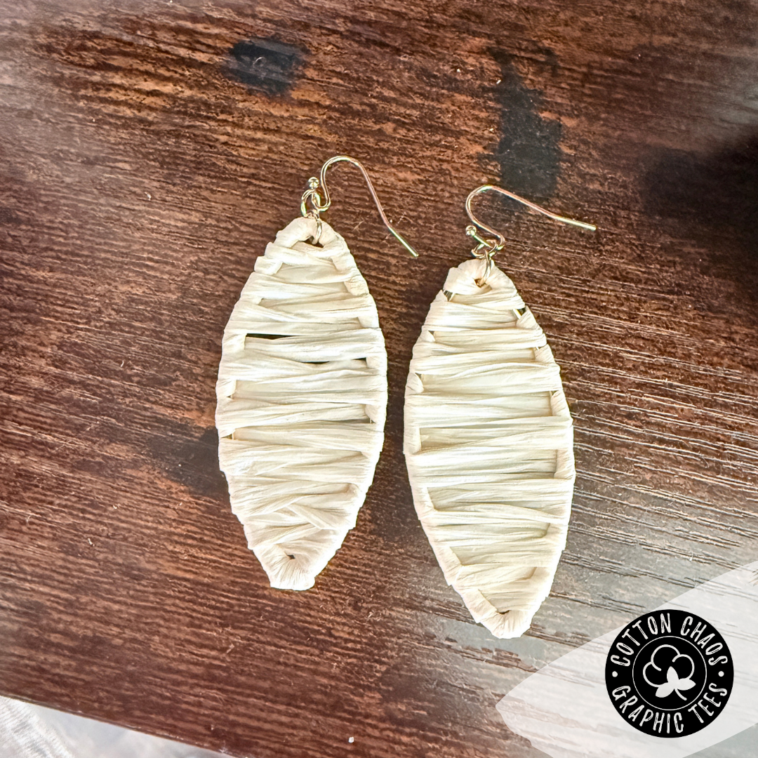 Cream Raffia Earrings