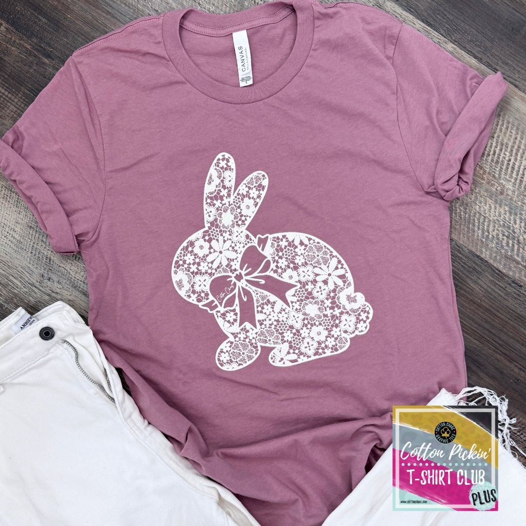 Floral Lace Bunny Tee- March 2026