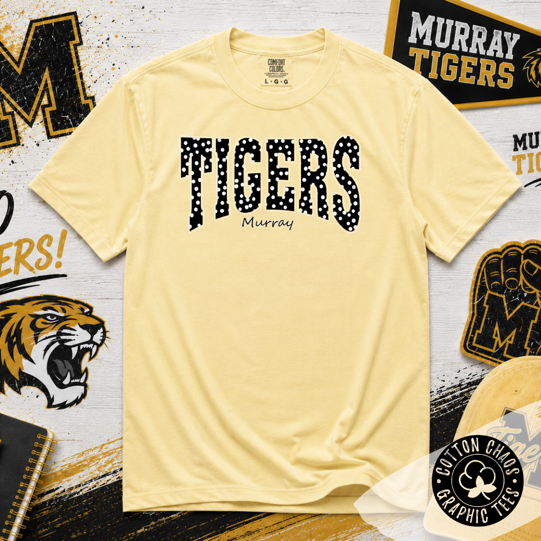 Comfort Colors Tigers Polka Dot Tee | Youth & Adult