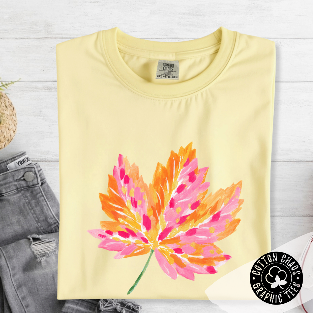 Watercolor Leaf Comfort Colors Tee