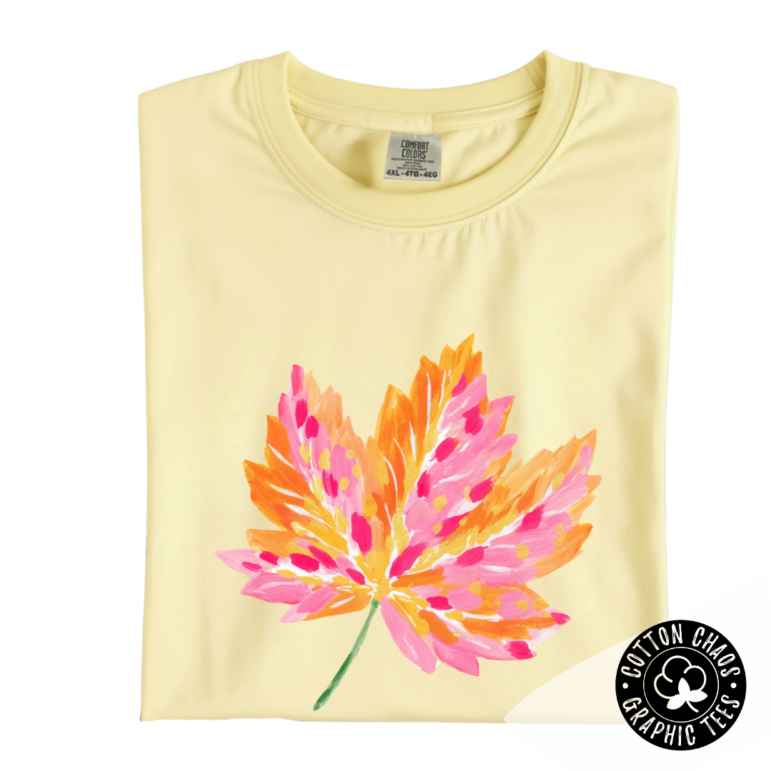 Watercolor Leaf Comfort Colors Tee