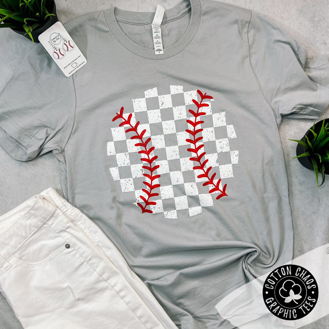 Checkered Baseball Graphic Tee