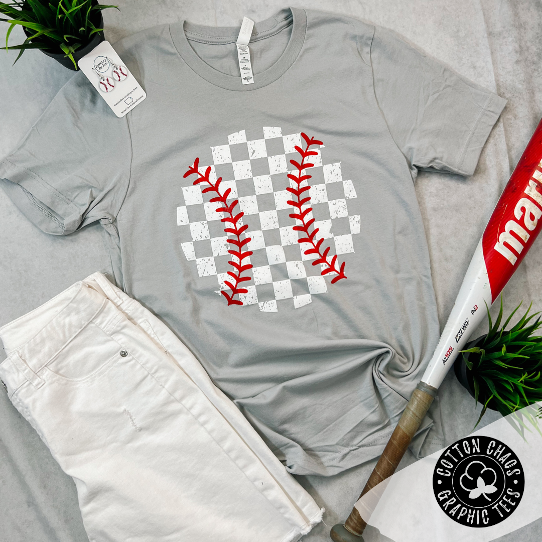 Checkered Baseball Graphic Tee