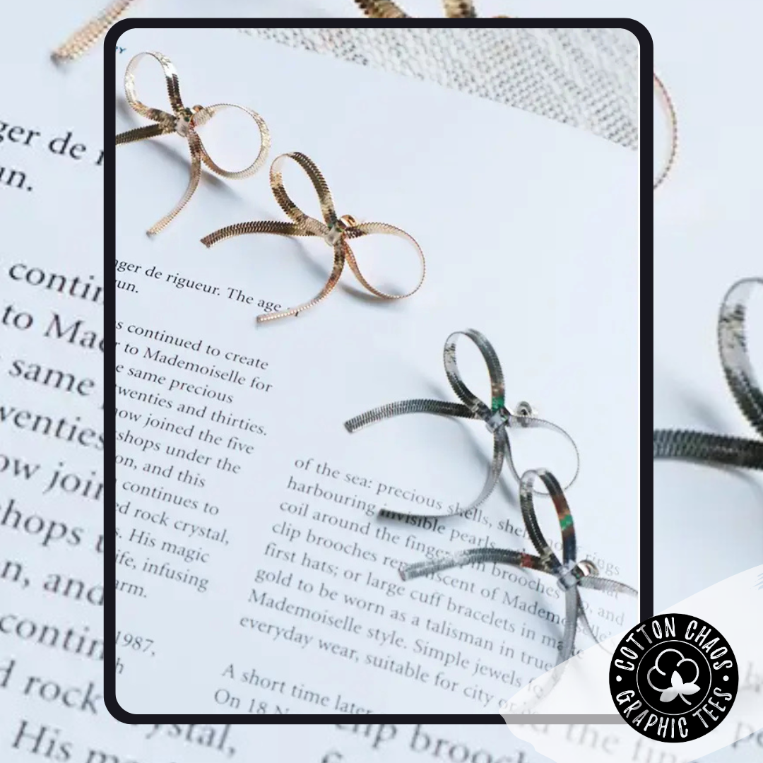 Tassel Chain Bow Earrings