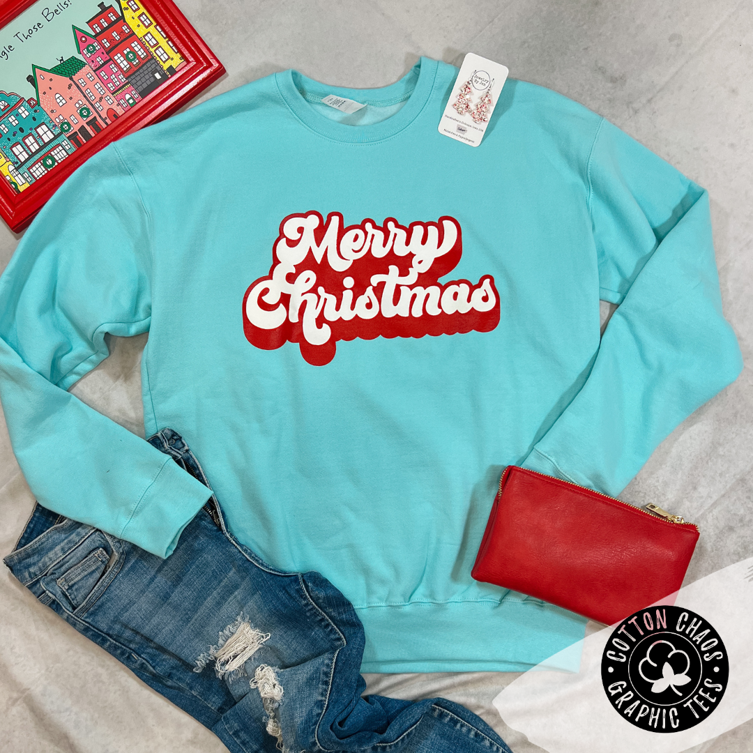 Retro Merry Christmas Graphic Sweatshirt