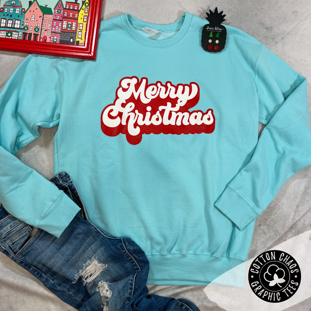Retro Merry Christmas Graphic Sweatshirt