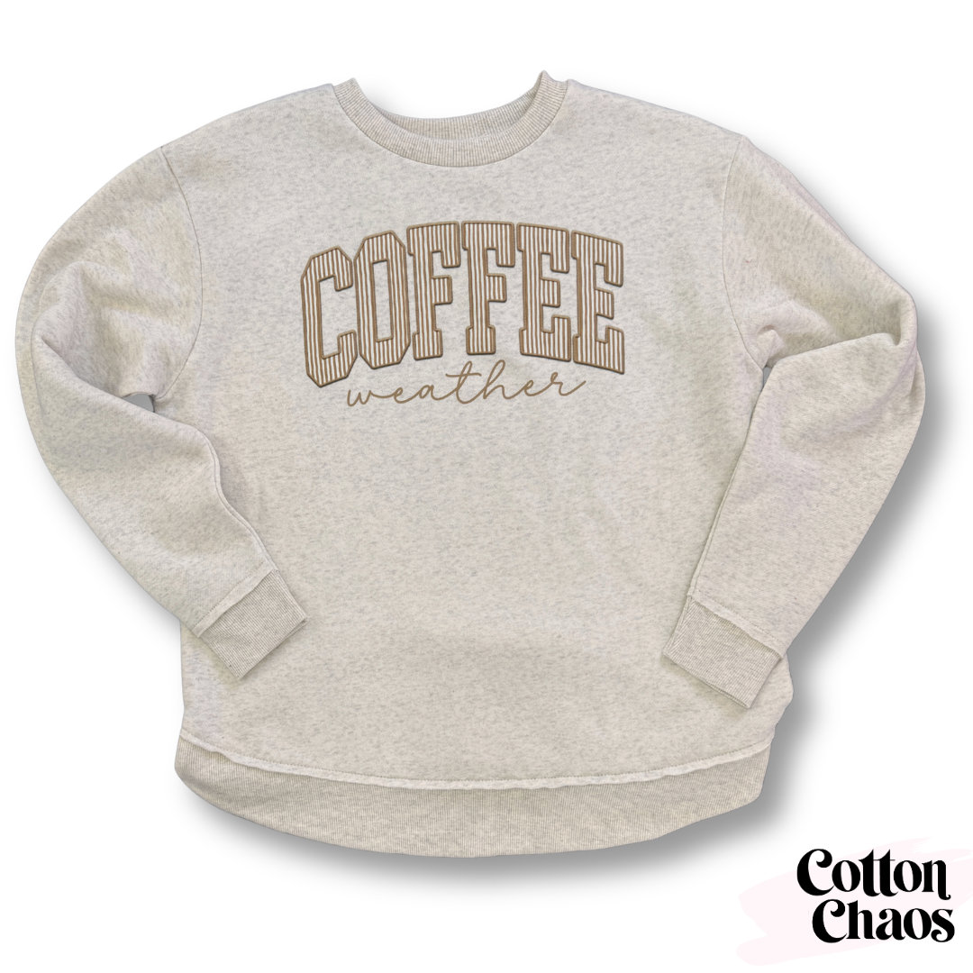 Coffee Weather Raw Hem Sweatshirt