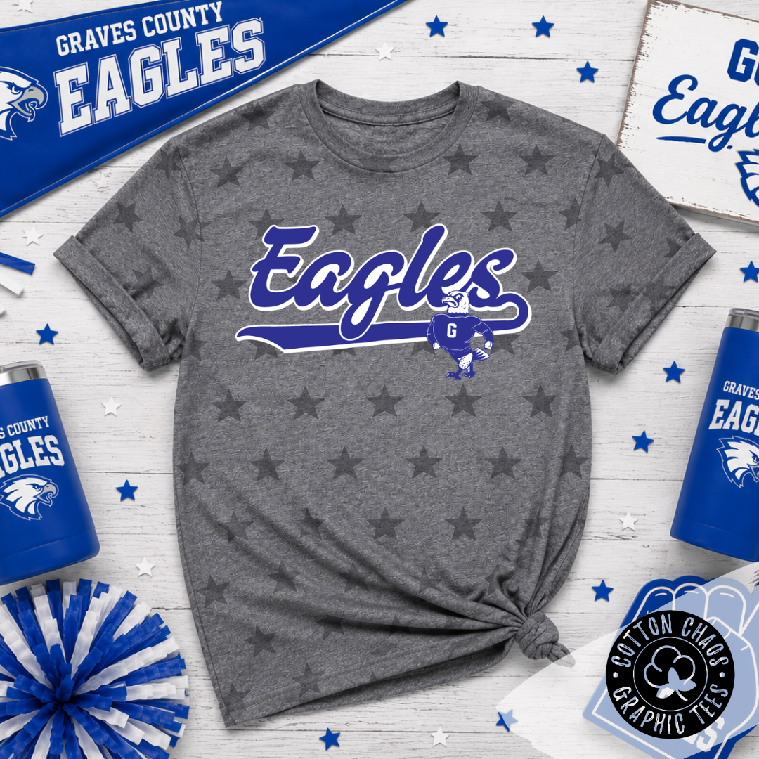 Retro Eagles Mascot Star Tee Youth & Adult
