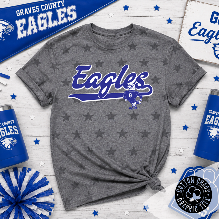 Retro Eagles Mascot Star Tee Youth & Adult