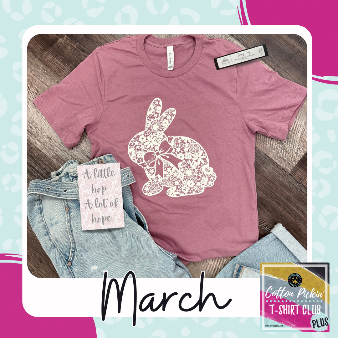 Floral Lace Bunny Tee- March 2026