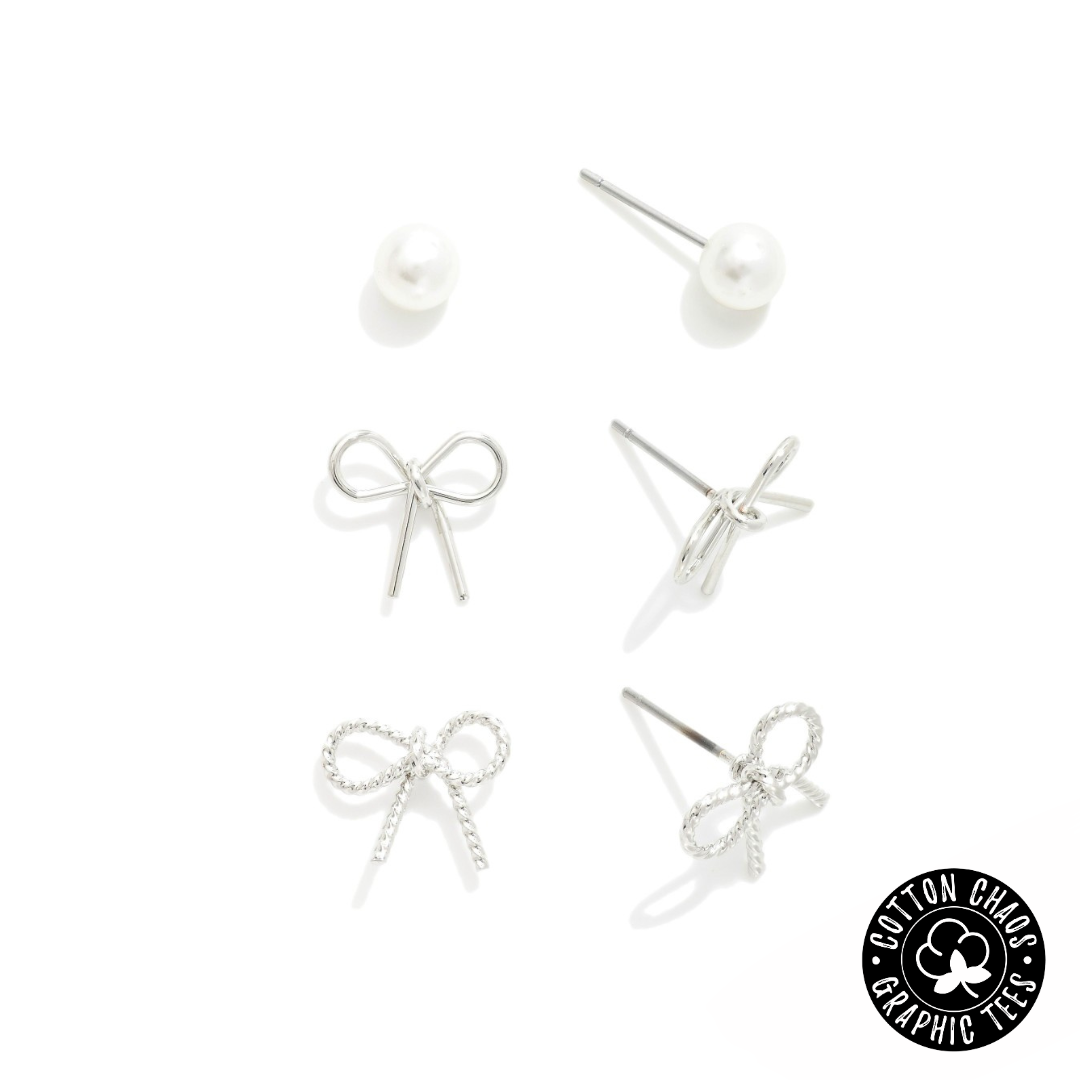 Bow Trio Earring Set