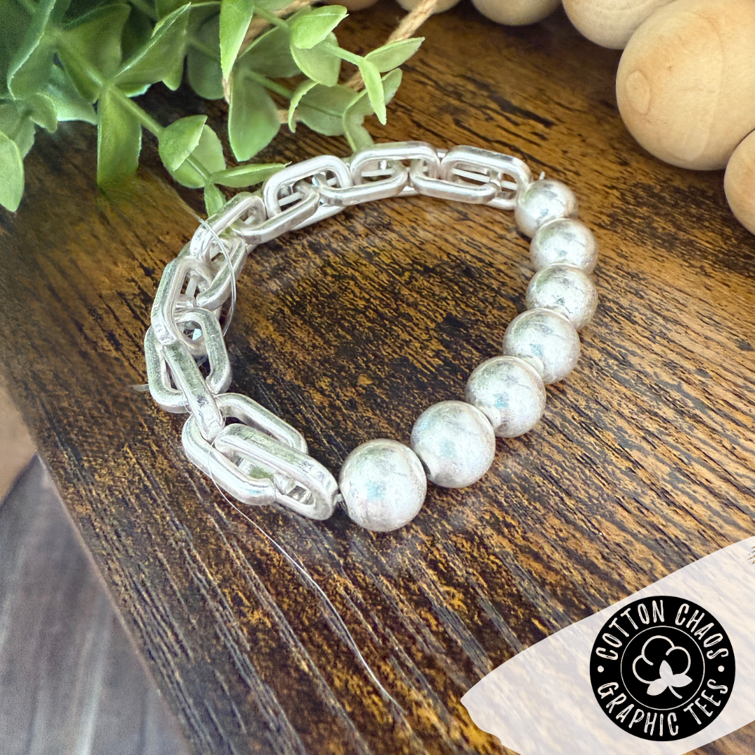 Ball and Paperclip Chain Bracelet