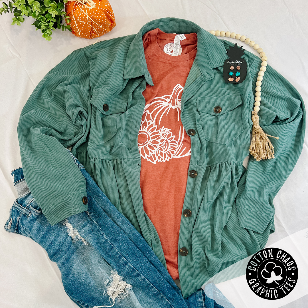 Green Corduroy StyleShacket