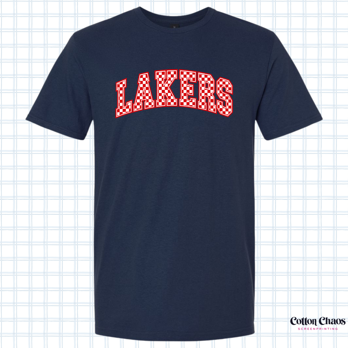 Lakers Checkered Gildan Tee