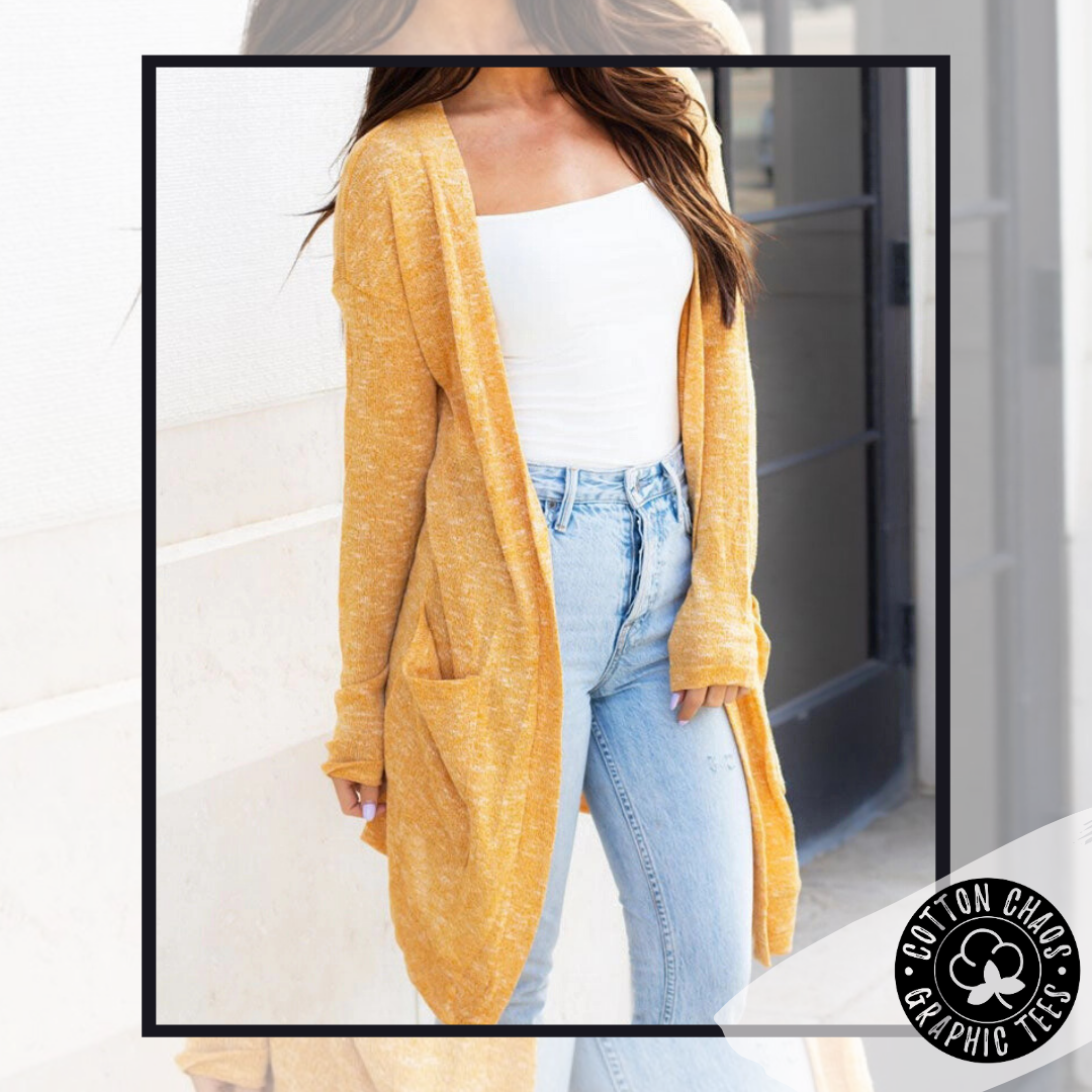 Lightweight Cardigan Yellow Mustard