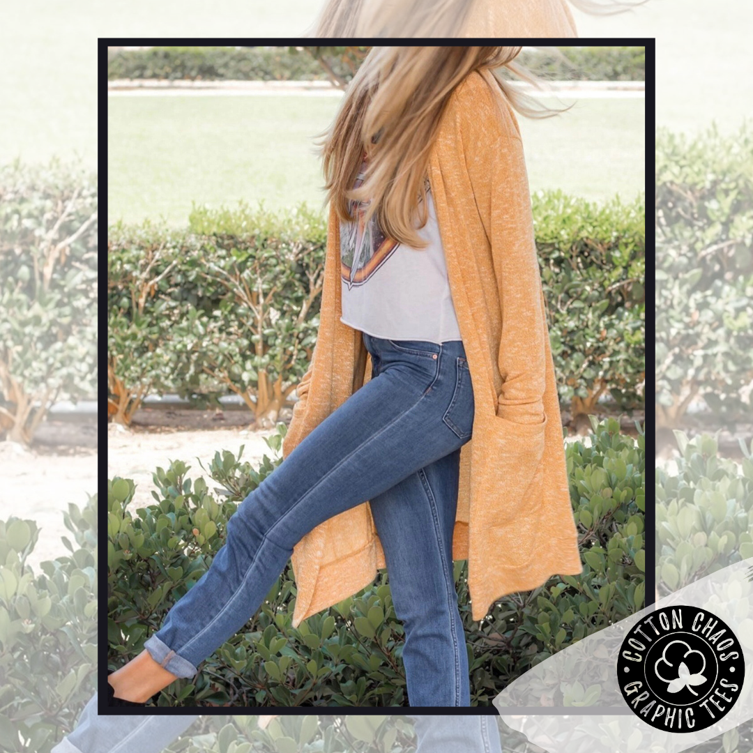 Lightweight Cardigan Yellow Mustard