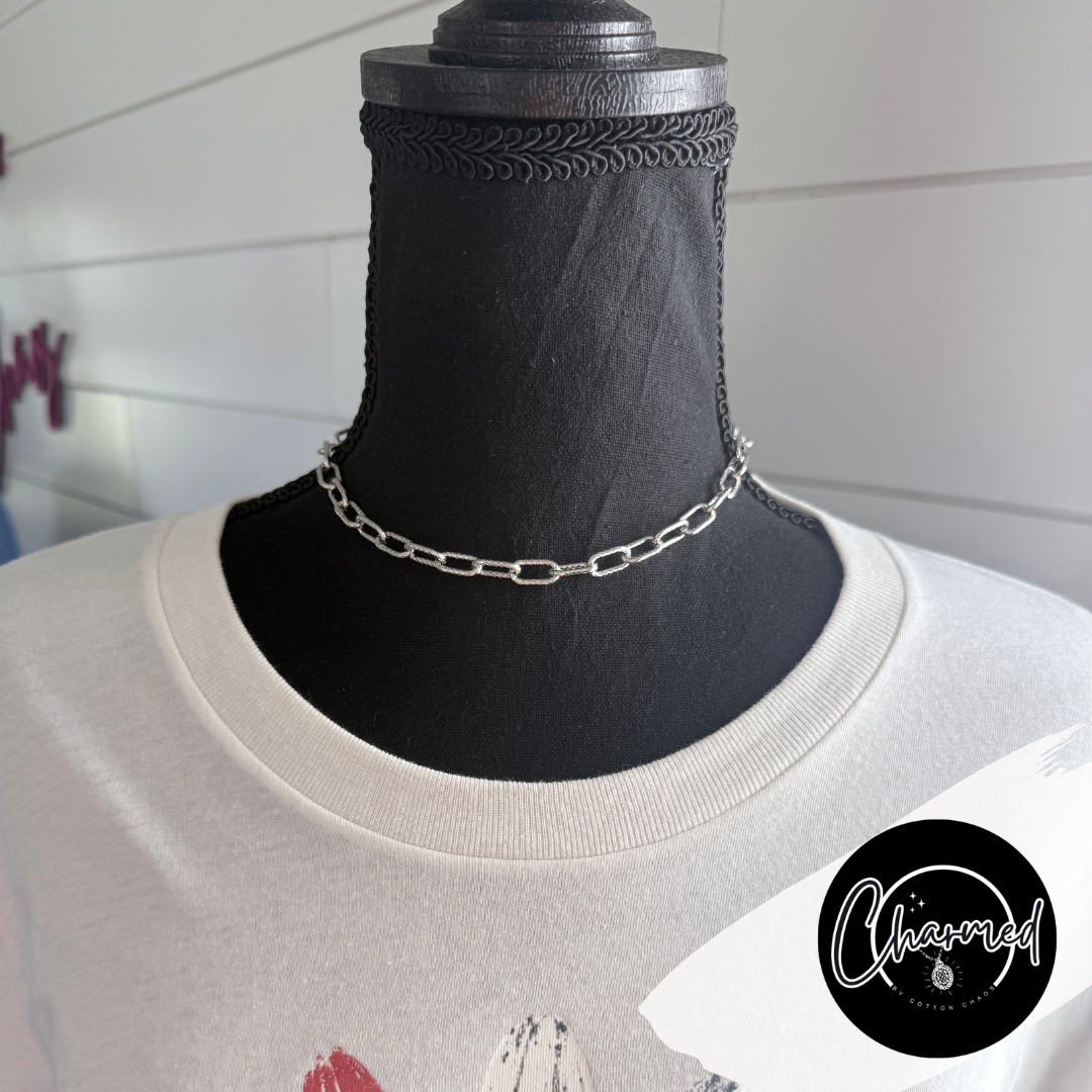 Paperclip Chain Magnetic Clasp Necklace
