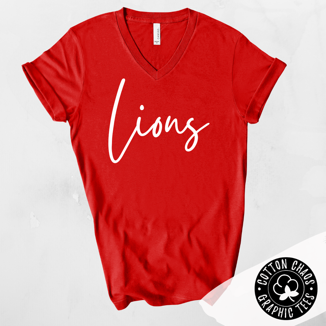 Custom Mascot V-Neck Tee