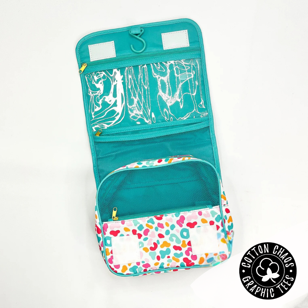 Multi Color Leopard Toiletry Bag