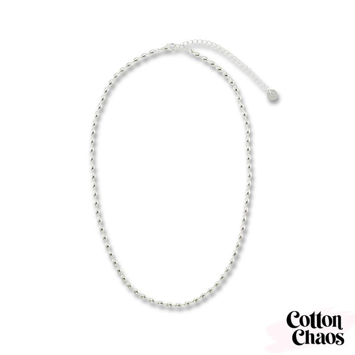 Silver Rice Bead Necklace