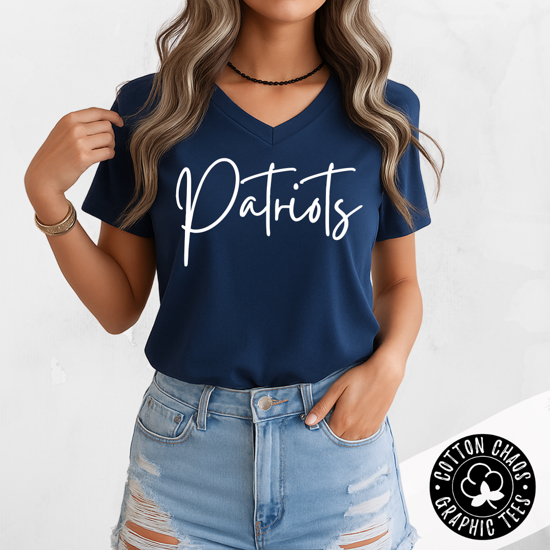 Custom Mascot V-Neck Tee