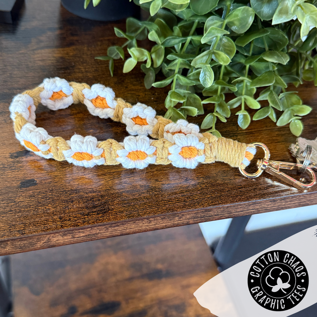 Macrame Flower Keychain