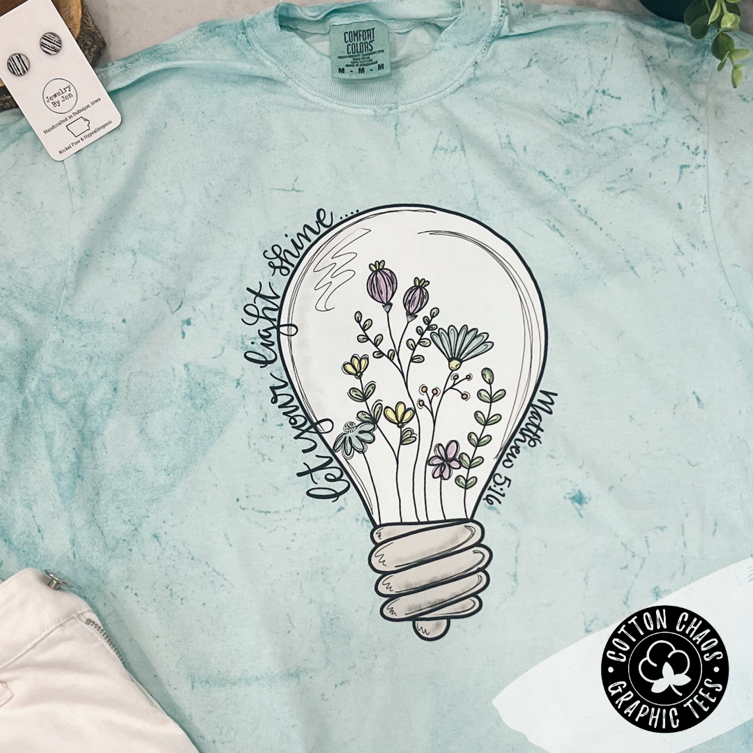 Let Your Light Shine Floral Graphic Tee