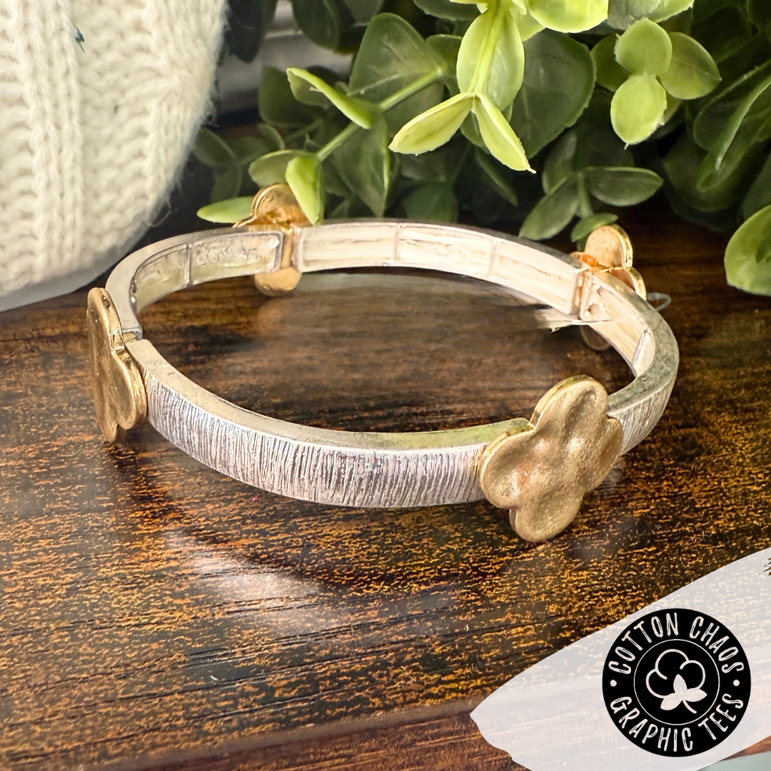 Clover Bangle Stretch Bracelet