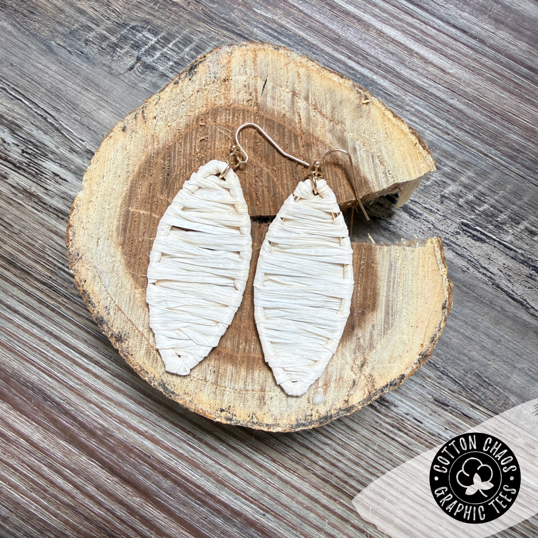 Cream Raffia Earrings
