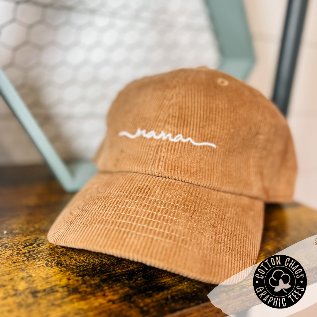 Mama Embroidered Corduroy Hat