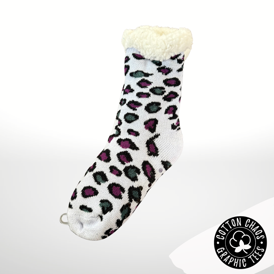 Cozy Leopard Slipper Socks