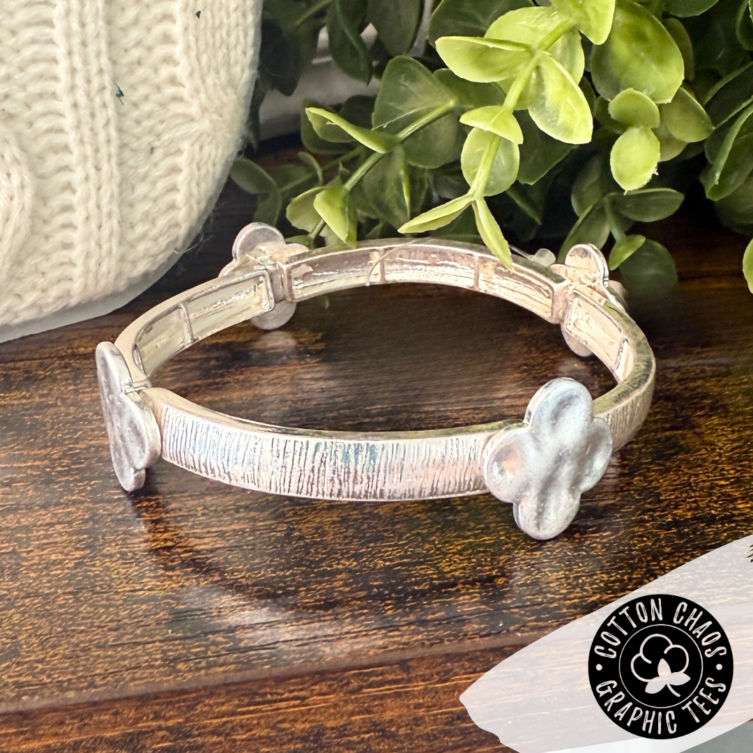 Clover Bangle Stretch Bracelet