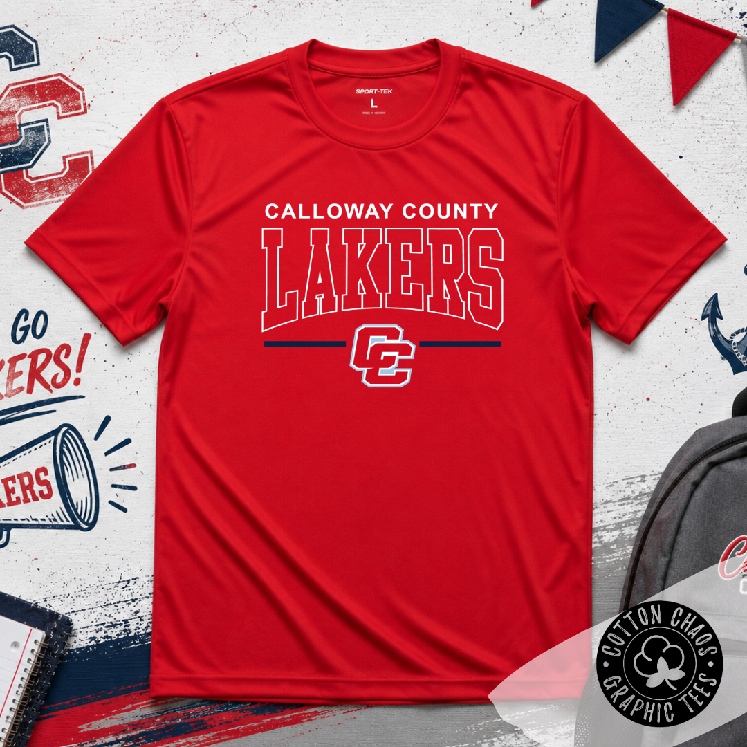 Calloway County Lakers Dri-Fit Tee | Red Unisex Youth & Adult Short Sleeve