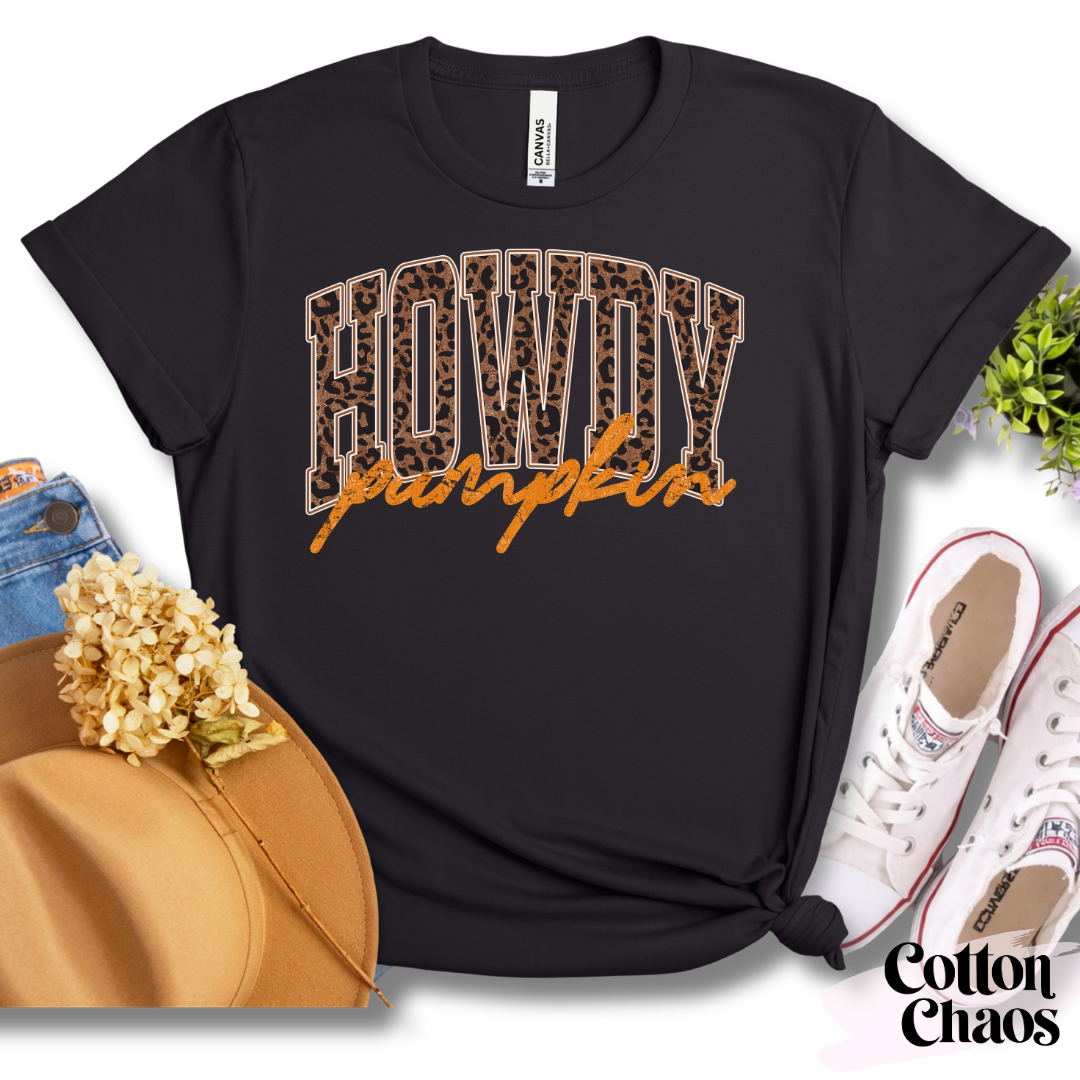 Howdy Pumpkin Leopard Tee