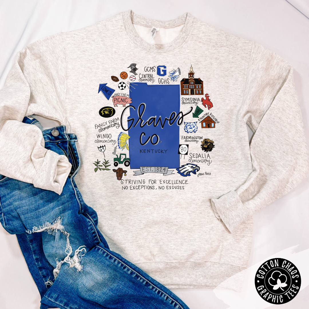 Limited Edition Graves County Doodle Tee/Sweatshirt