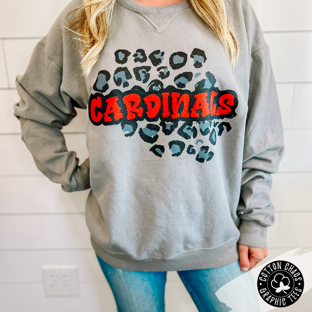 Leopard Fury: Cardinal Spirit Sweatshirt