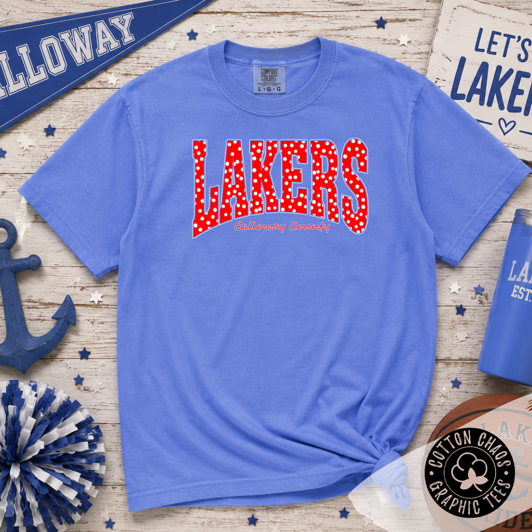 Comfort Colors Lakers Polka Dot Tee | Youth & Adult