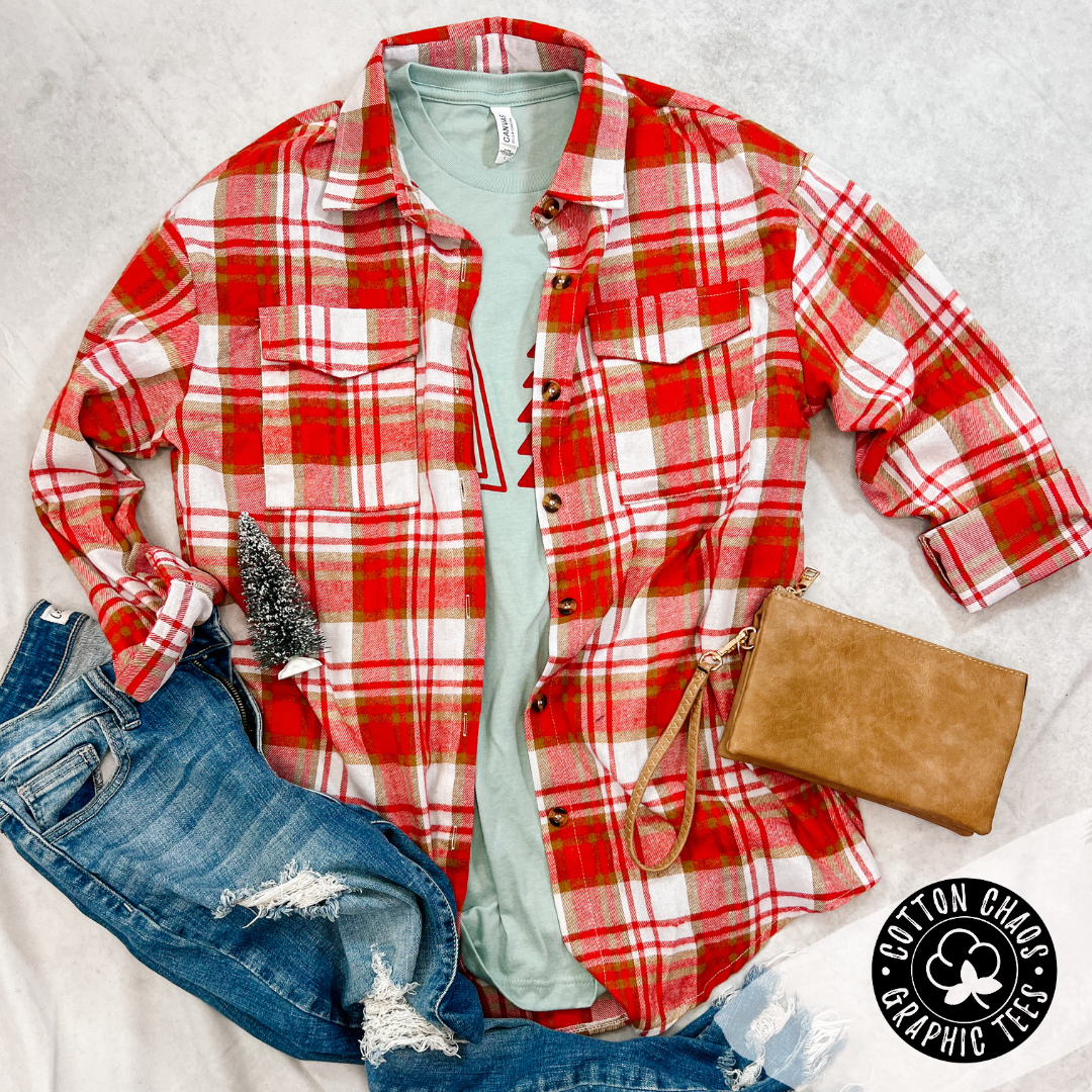 Brickhouse Buffalo: Modern Red Plaid Flannel Shirt