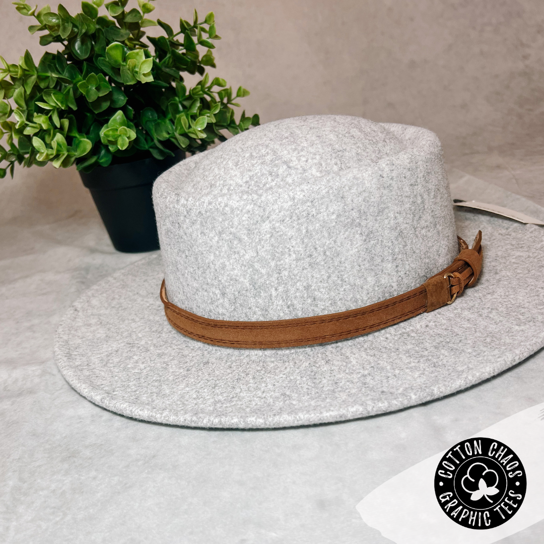 Fringe Leather Belt Strap Fedora Hat